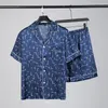 Men's Sleepwear Men Silk Summer Summer Pijama Set Set Loose Night Use Artualmente Casa de Manga Curta Nightgrown para Big Size 7xl