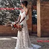 Богемское кружевное свадебное платье A-Line сексуальные спагетти-ремни без спины