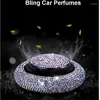 Interior Decorations Crystal Diamond Flying Car Decoration Ornaments Saucer Styling Bling Air Freshener Women Solid Perfumes Accessories