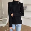Women's Sweaters Thicken Fashion Sweater Turtleneck Warm Women Loose Knit Pullover Jacquard Weave Vintage Casual Jumpers Ladies Chic