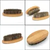 Badborstar svampar skrubber bambu hantera naturligt vildsvin borst rakar skägg borstkam mustaschrengöring för män droppe dhve6