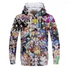 Men's T Shirts Cartoon Print Streetwear Harajuku Kawaii Women's Pullover Fall 2022 Anime Hoodie Clothing