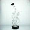 Bang en verre Dab Rig Hookahs Tornado Cyclone Recycler Rigs 12 Recycleurs Tube Pipe à eau 14mm Joint Bongs avec Heady Bowl