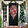 Christmas Decorations Christmas Wreath Candy Cane Artificial Wreath Window Door Hanging Garlands Rattan Home Christmas Decoration 2023New Year Navidad L221011