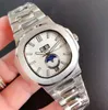 5711/1a-010 orologi sportivi orologi meccanici automatici Casella d'argento Blue Dial di lusso inossidabile Orologi da uomo