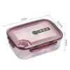Servis uppsättningar Lunch Box Bento Microwavable Container Flatvarutagringsbehållare Mittagessen Eco-vänlig läcksäker måltid