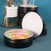 Bouteilles de stockage 1PC 100g Pot de bougie noire avec couvercle Boîte de thé en étain Cadeau de mariage Boîte à biscuits Boîte à bijoux de bonbons Boîte de cuisine en aluminium