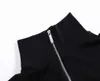 Herren Hoodies Sweatshirts Herbst neues schwarz-weißes Stehkragen-Reißverschluss-Langarm-T-Shirt lose Modemarke College-Pullover ins Mode