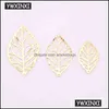 Arts And Crafts Ywxinxi 50Pcs Fashion Simple Leaf Filigree Metal Handicraft Jewelry Diy Handmade Jewelry Pendant Costume Decoration Otsu3