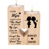 Candle Holders To My Wife I Love You Holder Personalized Couple Names Wooden Heart Candleholder Gift From Husband