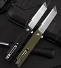 R1023 Flipper Folding Knife D2 Satin Tanto Point Blade G10 Handle Ball Bearing Fast Open EDC Folder Knives Outdoor Tools