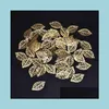 Arts And Crafts Ywxinxi 50Pcs Fashion Simple Leaf Filigree Metal Handicraft Jewelry Diy Handmade Jewelry Pendant Costume Decoration Otsu3