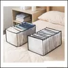 Jewelry Pouches Bags Jewelry Pouches Bags 3Pcs Wardrobe Clothes Organizer Foldable Visible Grid Storage Box With Mtiple Layers For T Dhfpb