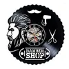 Wall Clocks Hairdresser Barber Shop Salon Led Clock Light Color Change Vintage Handmade Gift Art Decor Lamp Remote Control