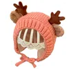 القبعات الرضيع طفل الشتاء قبعة قبعة قبعة قبعة لطيفة عيد الميلاد قرون قرون طفل صغير مقاوم للرياح.
