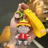 Porte-clés Pirate Wang Luffy porte-clés en caoutchouc souple pendentif silicone mignon créatif PVC poupée cartable voiture pendentif cadeau