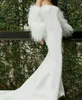 Knee Pads Real Ostrich Feather Arm Sleeve Warmer Party Wedding Bride Concert Elegant Luxurious Furry 2022 Fluffy Long