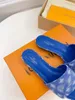 2023 Fashion Women Sandals Genuine Leather Slippers Summer Flat Stylist Slides Ladies Beach Sandal Party Wedding Slipper With Box -K063