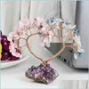 Jewelry Pouches Bags Jewelry Pouches Tumbeelluwa Natural Crystal Money Tree Amethyst Cluster Base Heart Shaped Reiki Lucky Room Deco Dh5Hs