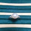 Anelli a grappolo ZHBORUINI 2022 Semplice anello di perle Oro naturale reale Colore argento Gioielli da donna Zircone trasparente Regalo di diamanti