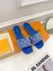 2023 Fashion Women Sandals Genuine Leather Slippers Summer Flat Stylist Slides Ladies Beach Sandal Party Wedding Slipper With Box -K063