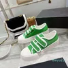 2022 New Fashion Canvas Sneakers Designer Shoes Trainers Women Classic Summer Flattie Mesh Alphabet Abphabet Printed Approidery Top Quality