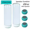 20oz sublimering Bluetooth -h￶gtalare Tumbler Sublimation Smart Water Bottle Wireless Intelligent Music Cups FY5364 B1014