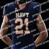 Nuovo American Wear Tai Lavatai Navy Midshipmen Maglie da calcio Custom Arline Xavier Arline