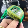 Orologio da uomo d'affari per il tempo libero Rm59-01 orologio meccanico automatico con nastro verde in fibra di carbonio