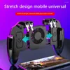 Game Controllers ABS 6 vingers Gamepad mobiele telefoon fotograferen gaming -knop triggers met koelventilator voor PUBG -controller joystick