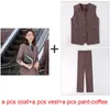 Women's Two Piece Pants IZICFLY High-end Professional Autumn Spring Style Coffee Women Business Suit Set With Pant Office Uniform Work