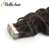 Bande dans les Extensions de cheveux réel humain Remy humain bandes adhésives Extension 20 pièces extrémité épaisse 50G Nautral Black6862046