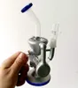 Gümüş Cam Su Bong Bongs Yağ Dab Talimler Recycler Heady Sigara Pipes Shisha, Temizlenmesi Kolay, Cam Bong için Kalın Taban