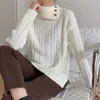 Maglioni da donna Addensare Moda Maglione a collo alto Donne calde Pullover lavorato a maglia sciolto Tessuto jacquard Maglioni casual vintage Donna Chic