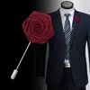 Broches à la main hommes Floral épinglette pour hommes costume Long Neddle tissu fleur broche broches mariage mode femmes bijoux