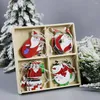 クリスマスデコレーション8pcs/set santa snowmanペンダントナビダッドクリスマス装飾