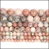 Other See Pic Natural Stone Chrysanthemum Charm Round Loose Beads For Jewelry Making Needlework Bracelet Diy Strand 4/6/8/10/12 Mmsee Dhee6