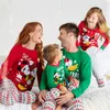 Pigiama natalizio per famiglia per bambini Set pigiama per bambina alce per bambini, pigiama a maniche lunghe per cartoni animati per neonato