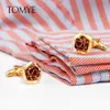 Boutons de manchette pour hommes et femmes Fashion Gold Color Rose Formal Business Dress Shirts Cuff Links