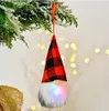 Décorations de Noël Coloré LED Poupée Tricotée Avec Whisker Party Gnomes Pendentif Vacances Plaid Snowflower Père Noël Cadeaux BBB16353