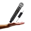 Microfones Wireless Microphone 2 -kanaler UHF Professionell handh￥llen Mic Micphone f￶r Party Karaoke Church Show Meeting 221014