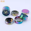 smoking accessories metal grinder for grinding dry herb tobacco rainbow 40mm 4 layers zinc alloy herbal grinders 420