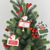 クリスマスの装飾プリントアイアンペンダントサンタクロース/エルク/スノーマンスモールチップスツリーの飾り