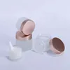 Frost Glass Cream Jar Bottle 5g 10g 15g 20g 25g 30g 50g 60g 100g Frascos cosméticos vacíos con tapa de oro rosa