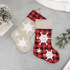 3D Снежинка Клетчатые рождественские чулки рождественские деревья висящие украшения украшения камин носки Gingham Candy Gift Bag RRE15022