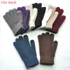 Guanti invernali caldi per bambini dal design multiplo, guanti tinta unita e guanti per capispalla per adulti