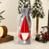 Décorations de Noël 1pc / 2pcs sans visage barbe blanche Santa Doll bouteille de vin sac table affichage année fête champagne bundle décor de poche