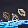 Arts And Crafts Ywxinxi 50Pcs Fashion Simple Leaf Filigree Metal Handicraft Jewelry Diy Handmade Jewelry Pendant Costume Decoration Otsu3