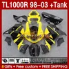 Fairings & Tank For SUZUKI SRAD TL-1000 TL 1000 R 1000R 98-03 Bodywork 162No.29 TL1000 R TL1000R 98 99 00 01 02 03 TL-1000R 1998 1999 2000 2001 2002 2003 Fairing yellow stock