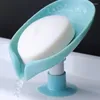 Soap Dishes Leaf Shape Box Drain Holder Dish Bathroom Shower Stand Sponge Storage Plate Tray Accessories Gadgets